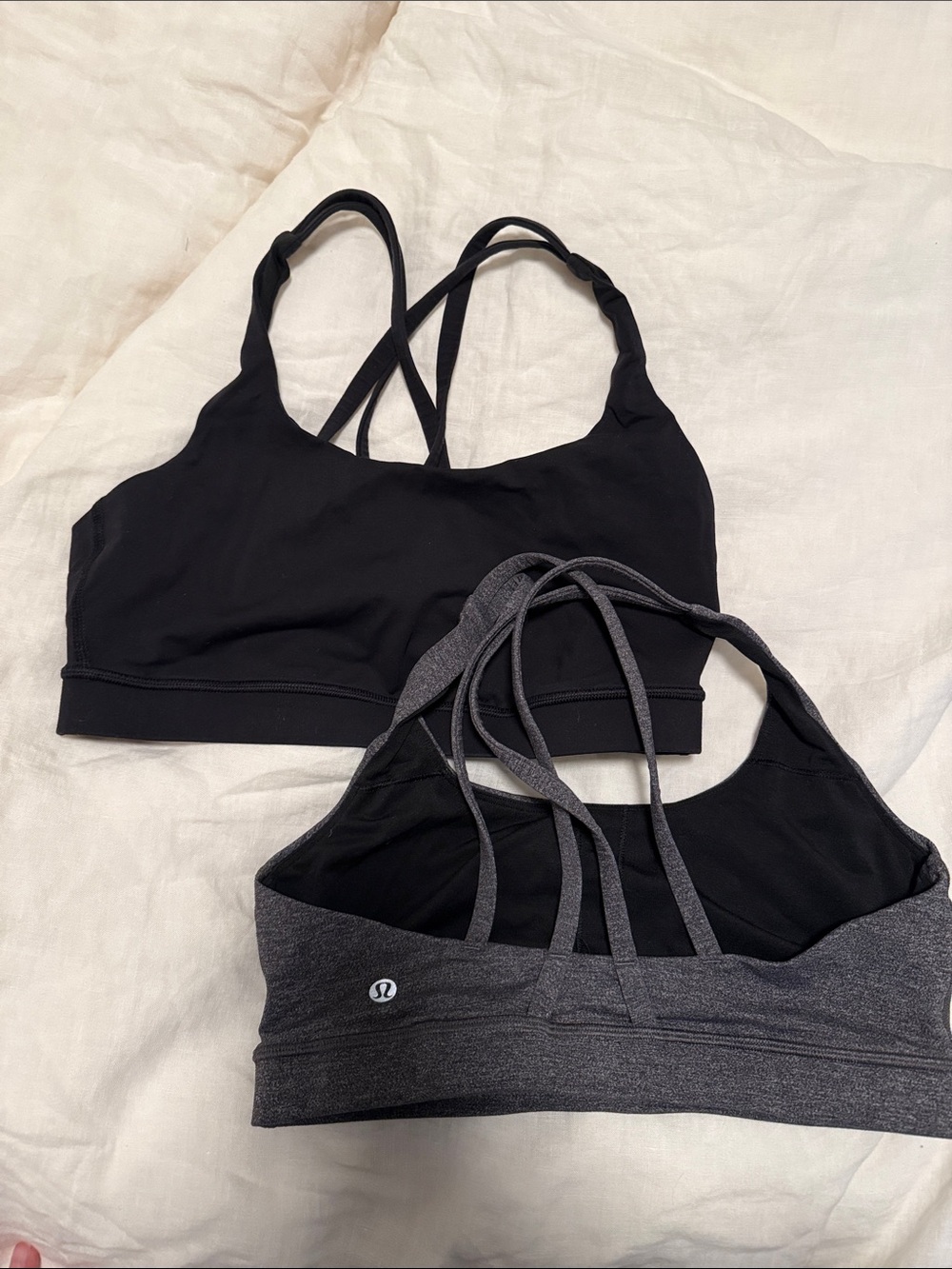 lululemon athletica Strappy Sports Bras in Black & Charcoal